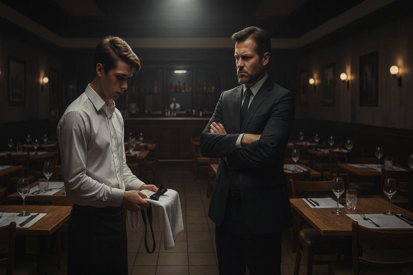 Camarero renuncia ante su jefe