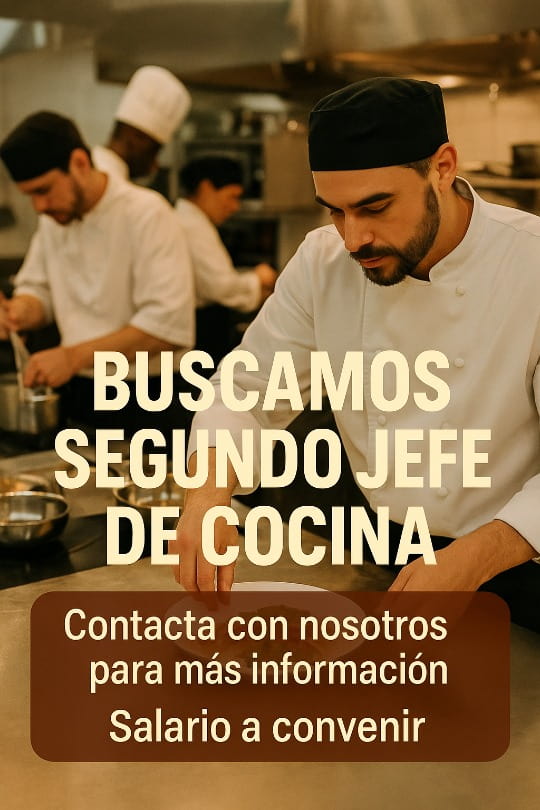 Oferta de trabajo jefe de cocina